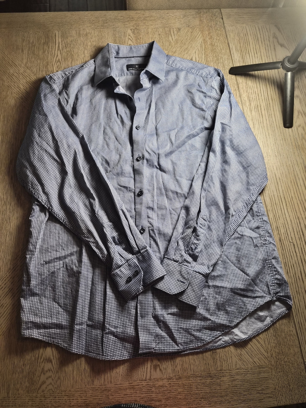 Hart Schaffner Marx Blue Micro-Check Dress Shirt